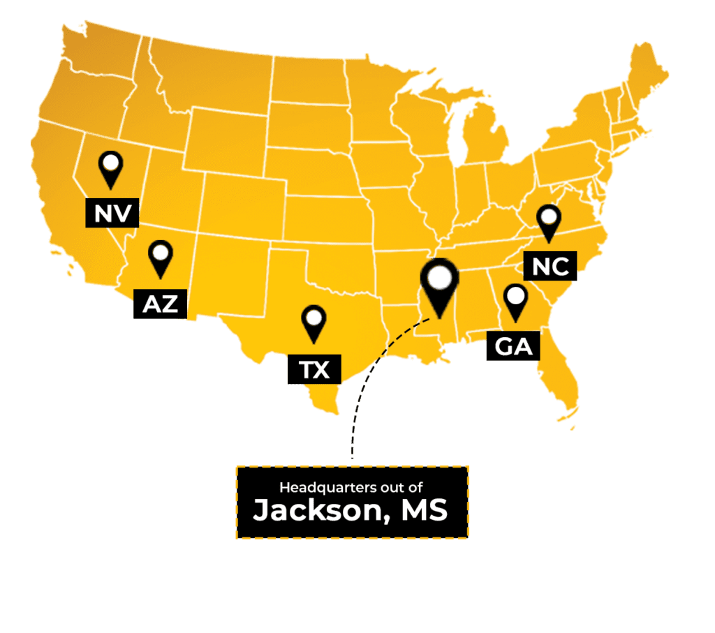 Map with equipment locations marked